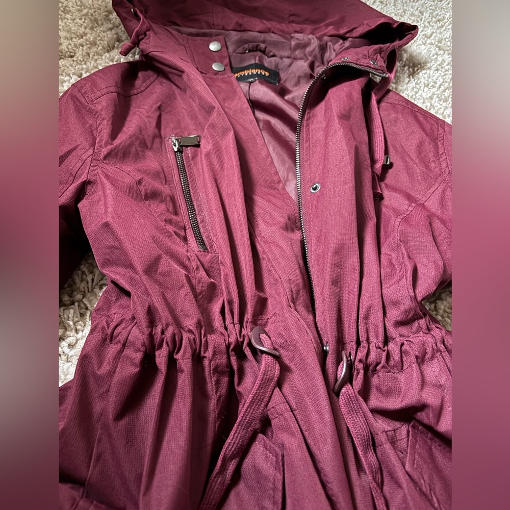 Ambiance Red Utility Jacket With Drawstring Hood - image 2